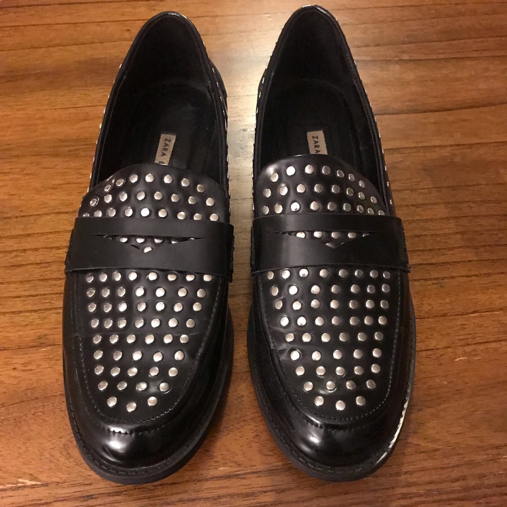 Zara Studded Loafers
